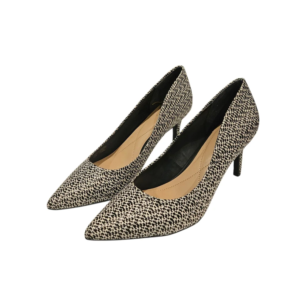 NWT - Alfani - Black and Silver Patterned Heels - Size 9.5